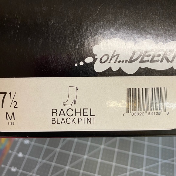 Oh Deer! Black Patent Red Bottom Boots - Picture 9 of 9